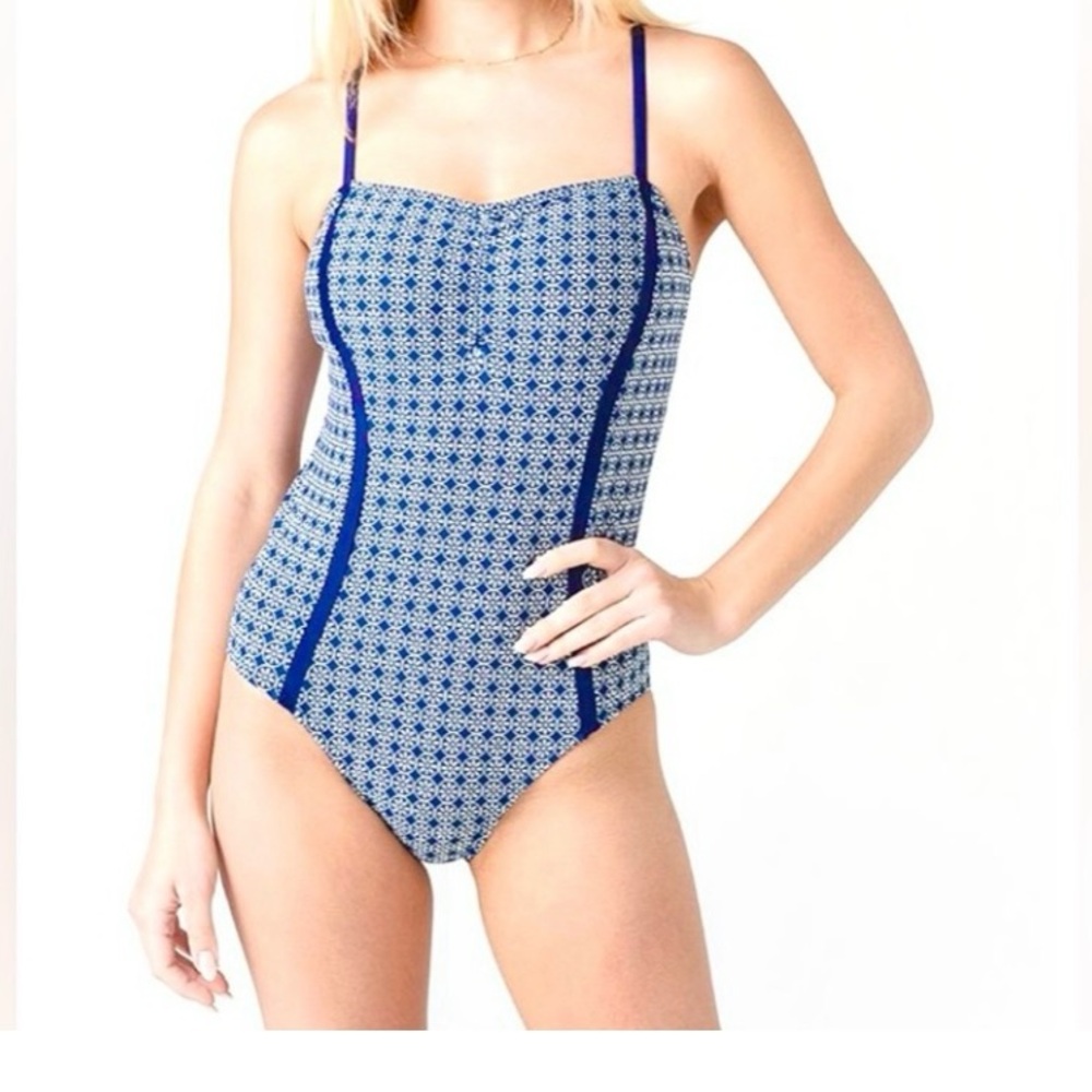 NWT Helen Jon Geo Flower Island One-Piece Swimsuit Sz XS,S,M,XL